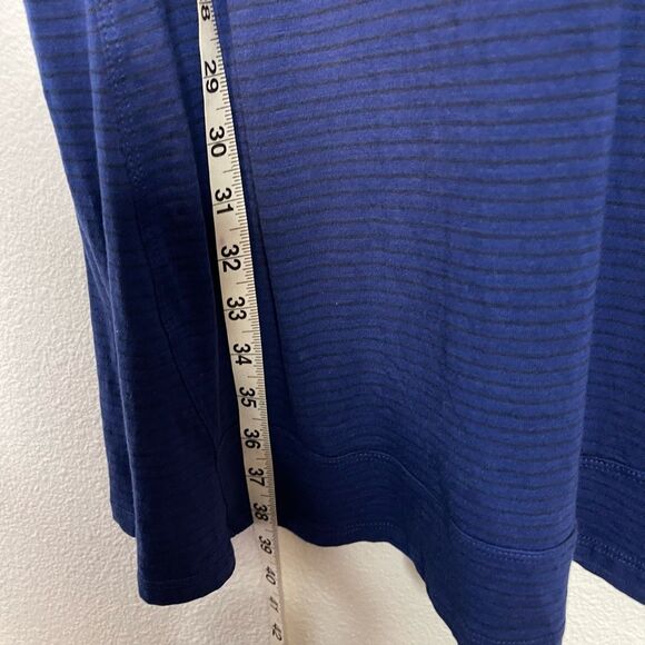 Toad & Co Marley Short Sleeve Striped Blue Dress Size Medium - Picture 2 of 8